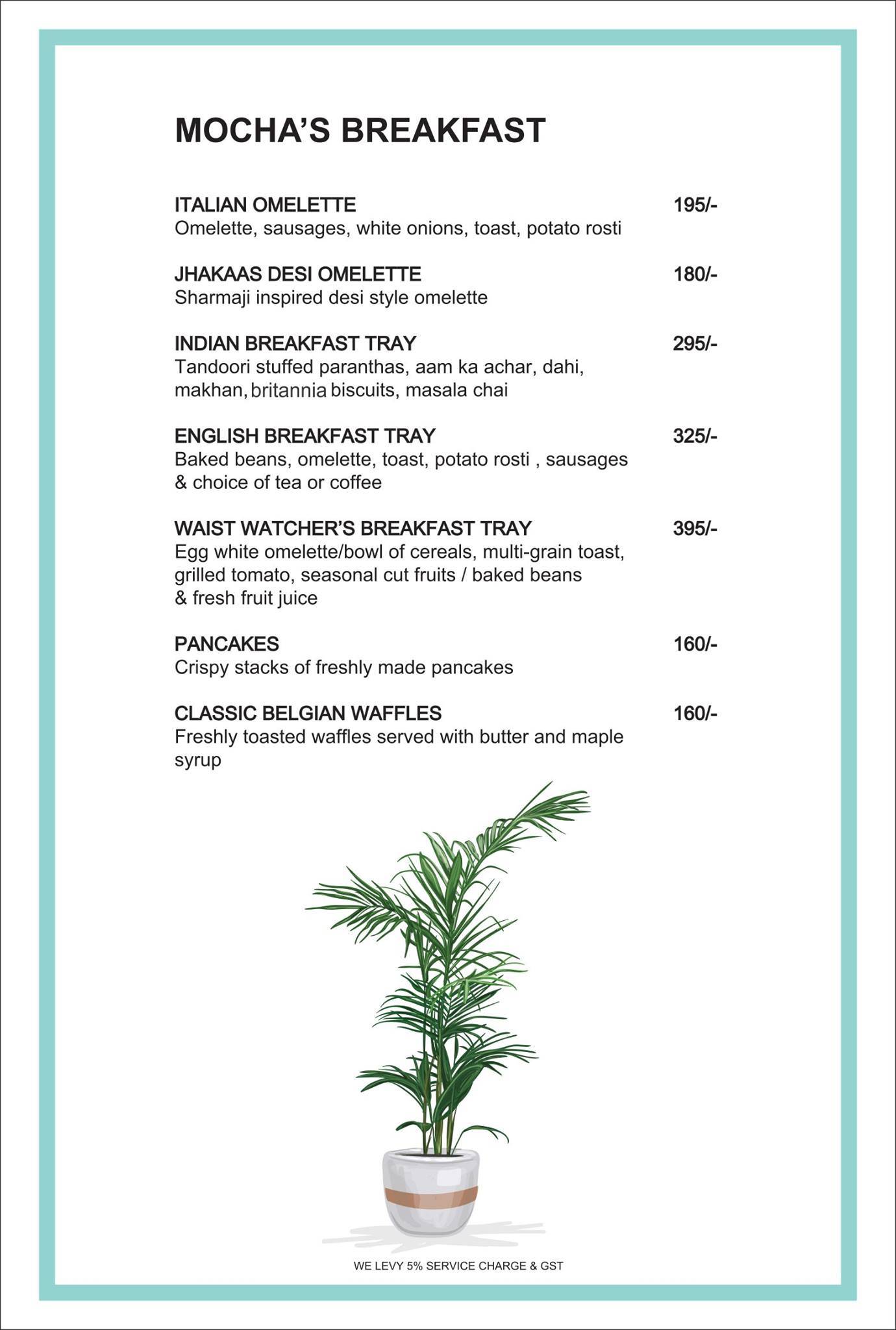 Mocha - Cafe & Bar menu