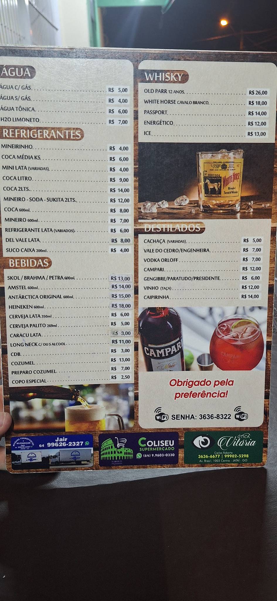 Mocotó Bar cardápio