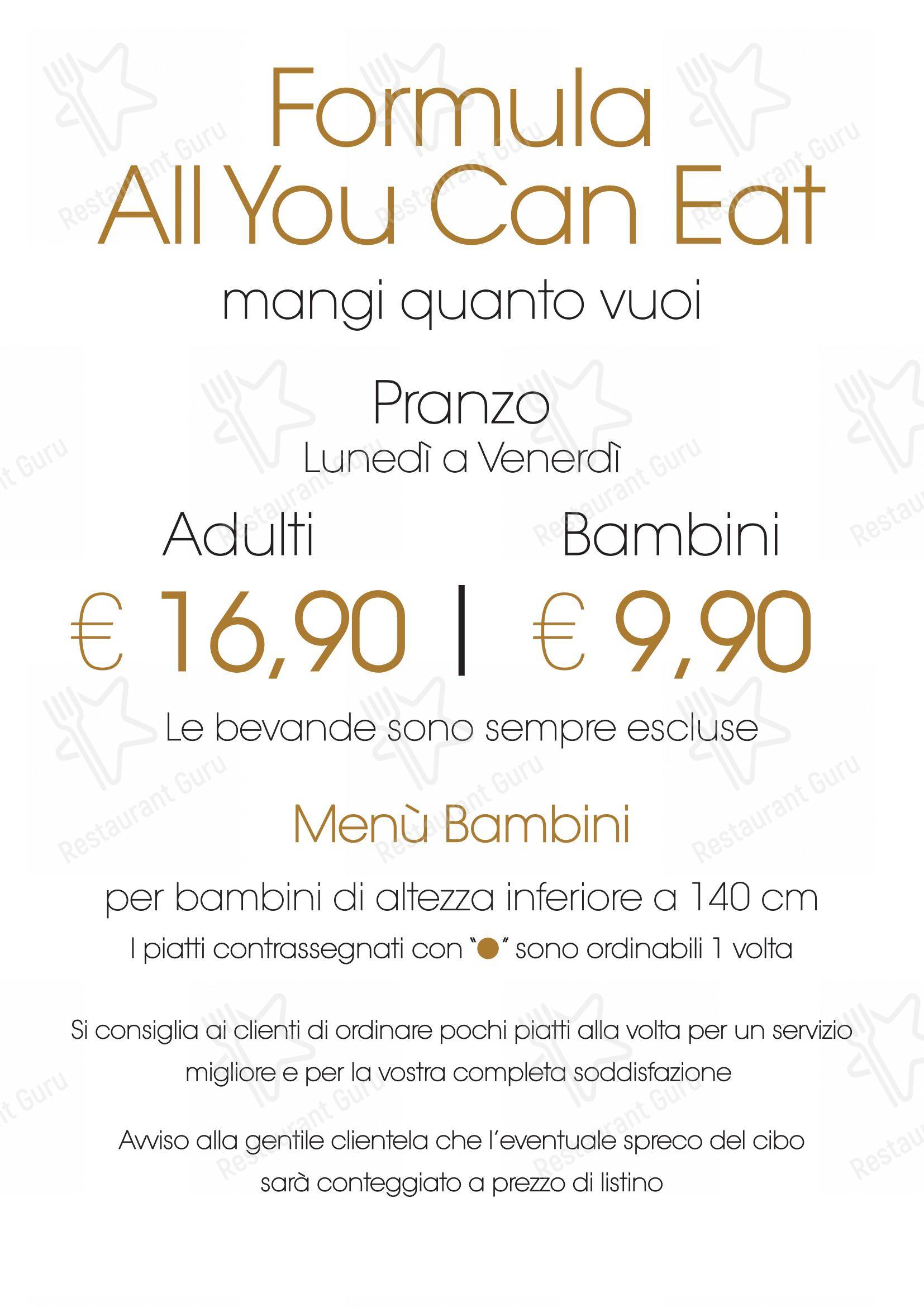 Menu bar per Modo Fusion Restaurant ristorante