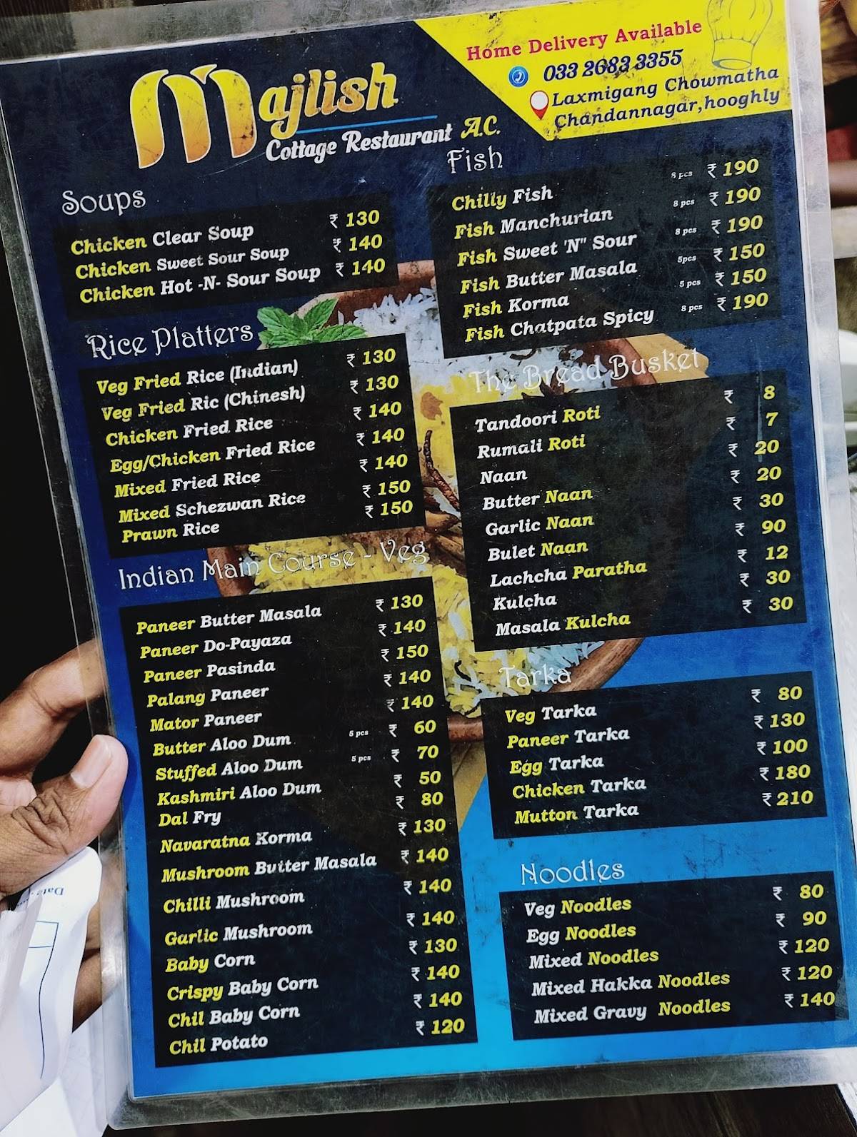 Mojlish menu