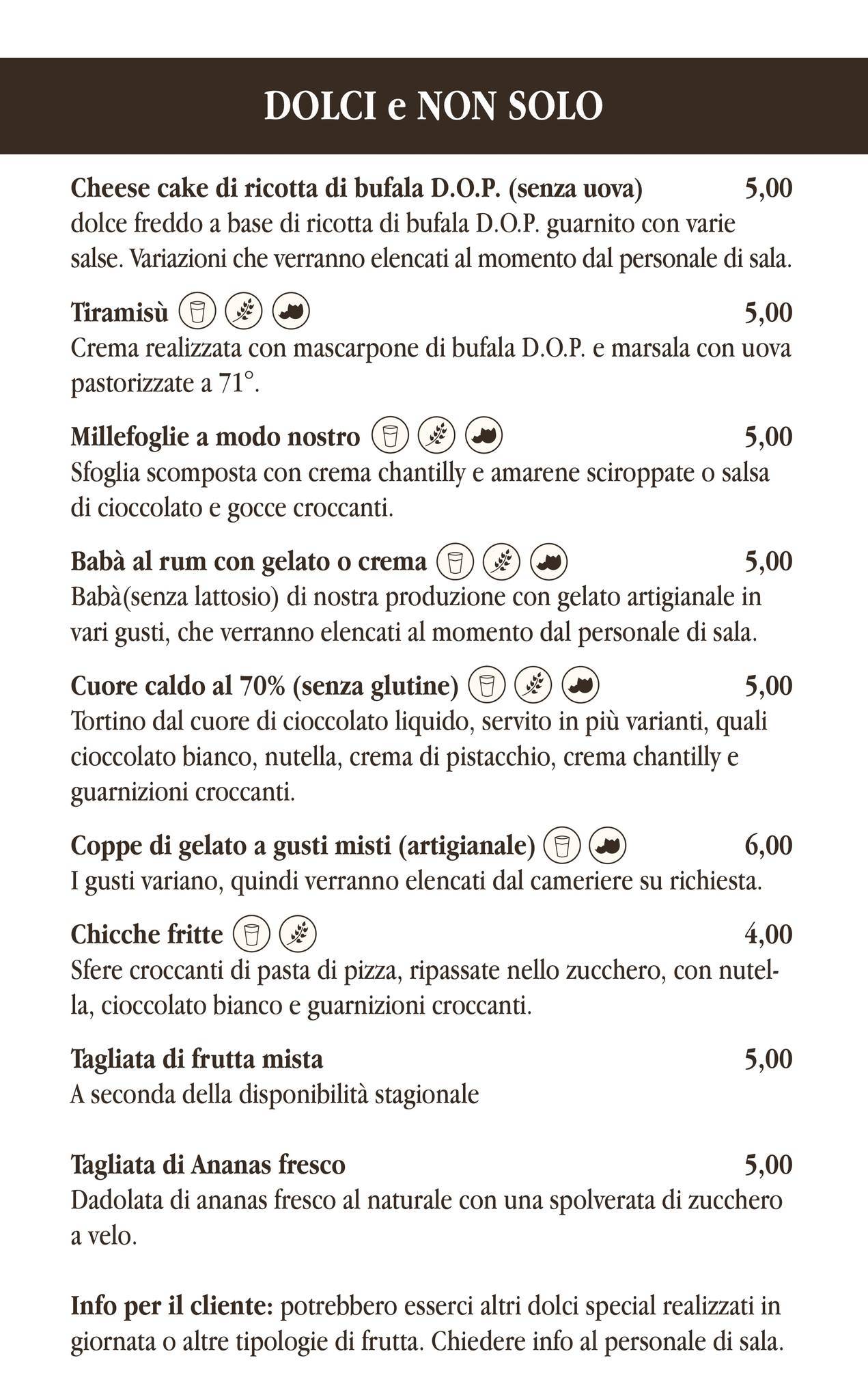 Menu di Magic Garden Tonziello 