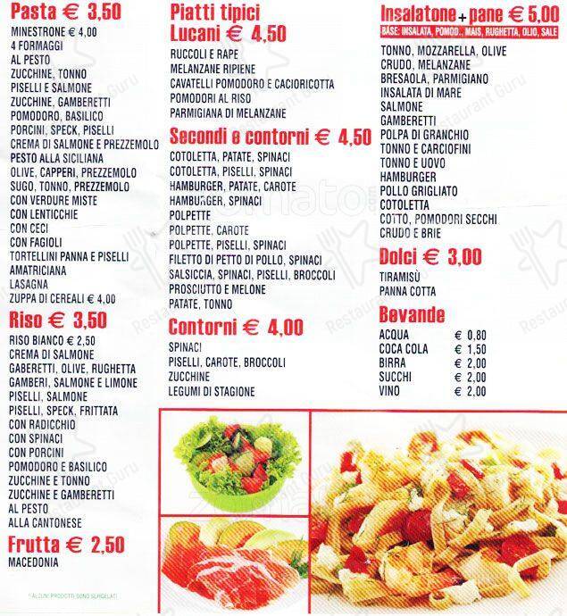 Menu di Mordi & Fuggi 