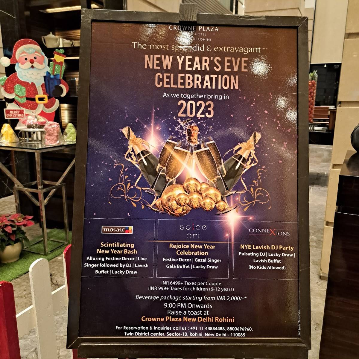 Mosaic - Crowne Plaza menu