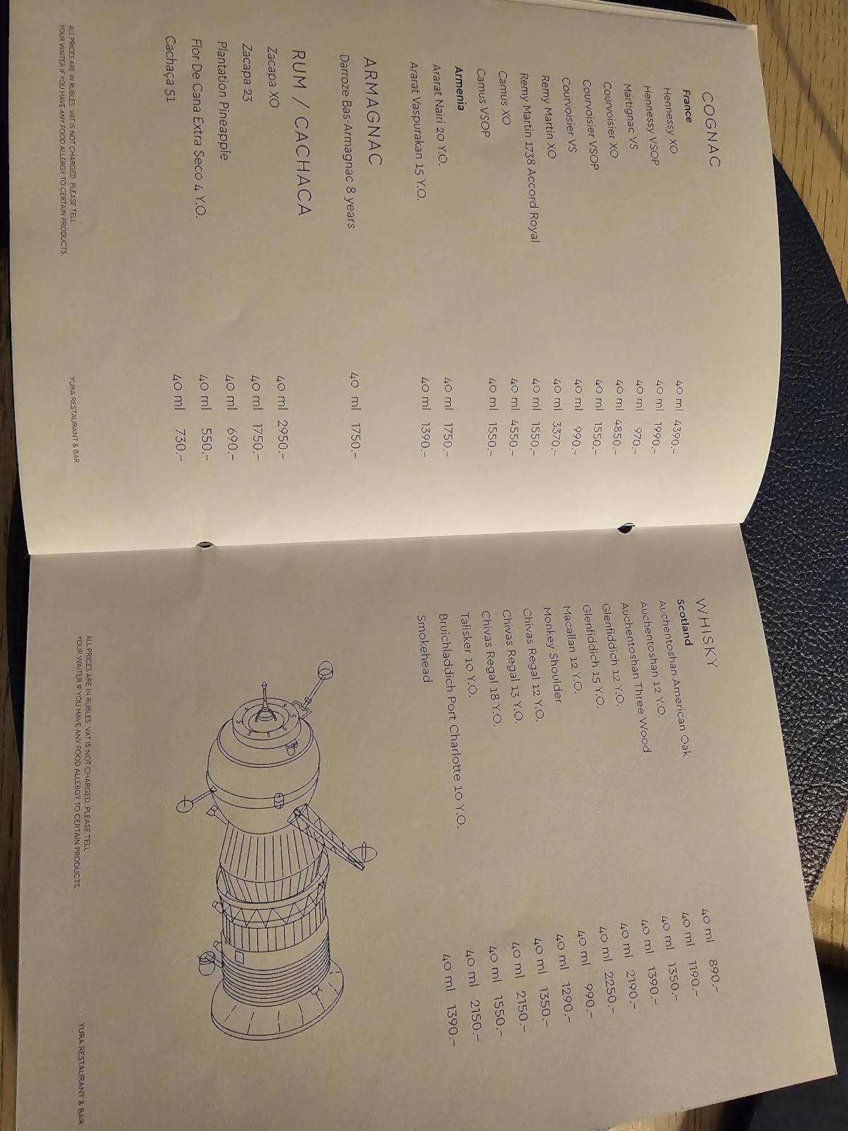 Menu de Yura