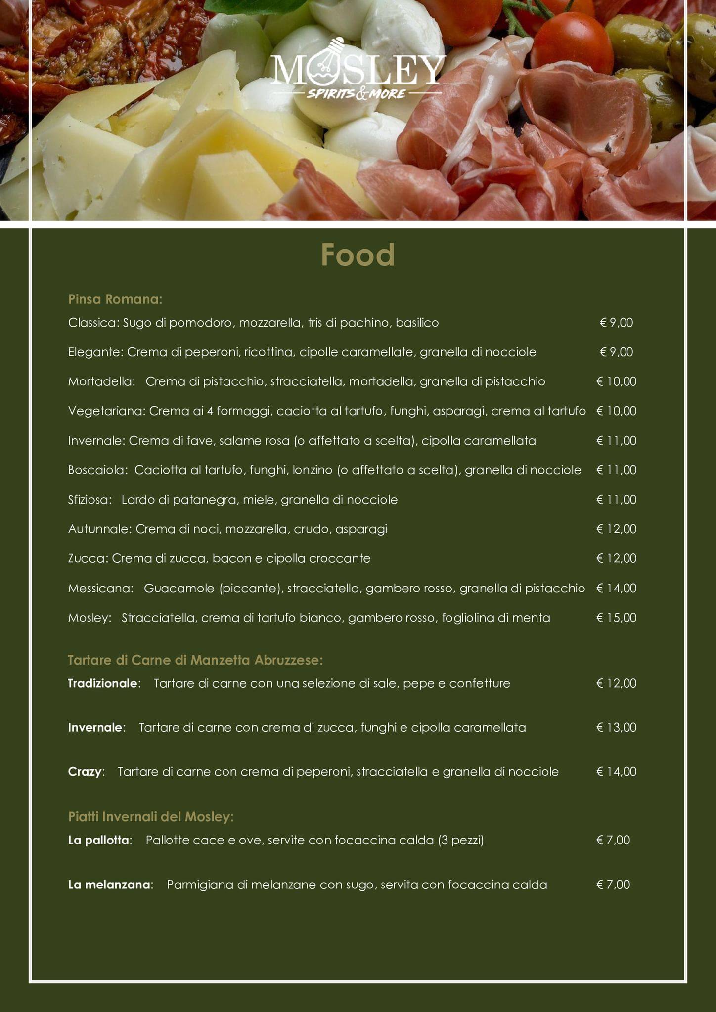 Menu di Mosley Cocktails & Sushi 