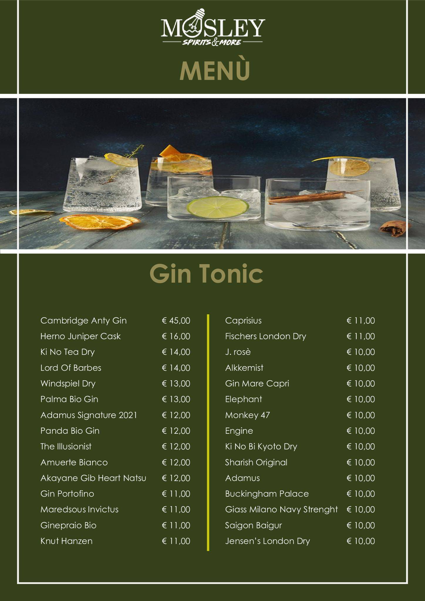 Menu di Mosley Cocktails & Sushi 