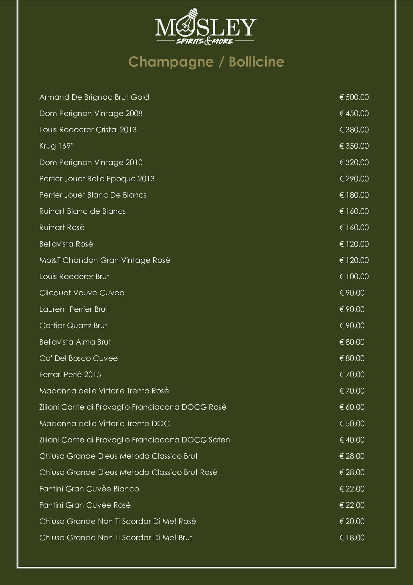 Menu di Mosley Cocktails & Sushi 