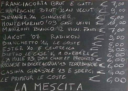 Menu di Mostò 