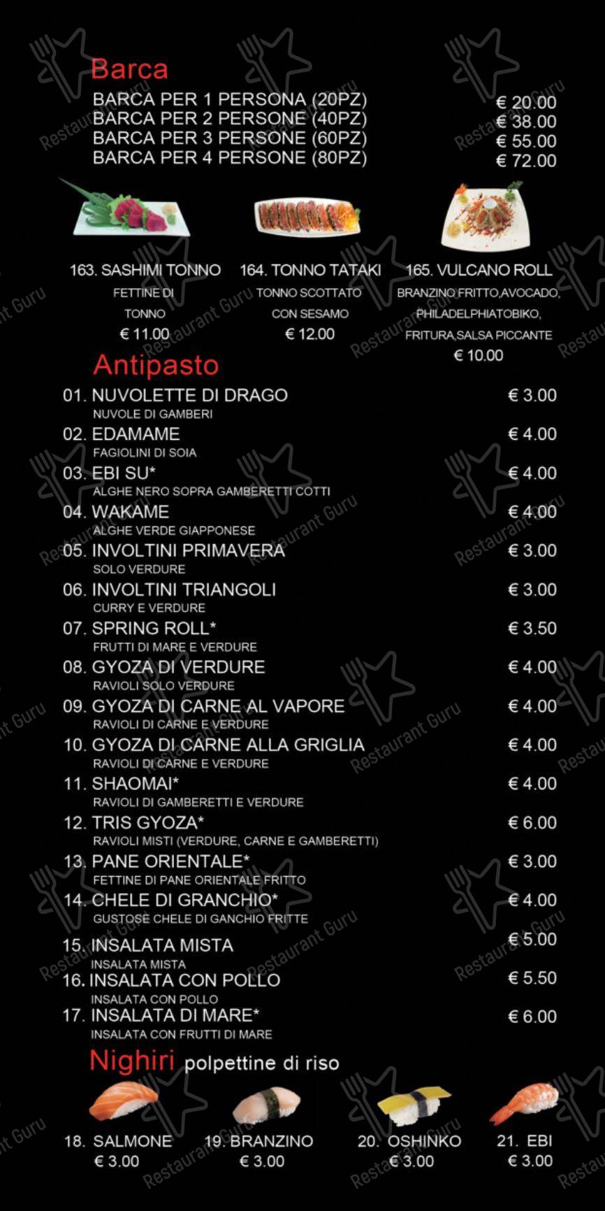 Menu di Motoi Sushi - piatti e bevande