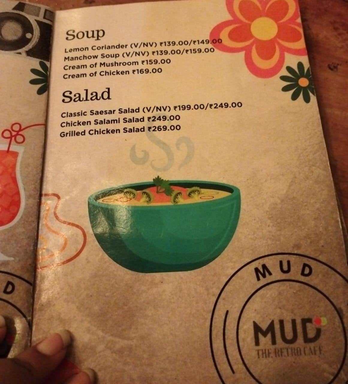 Mud - The Retro Cafe menu