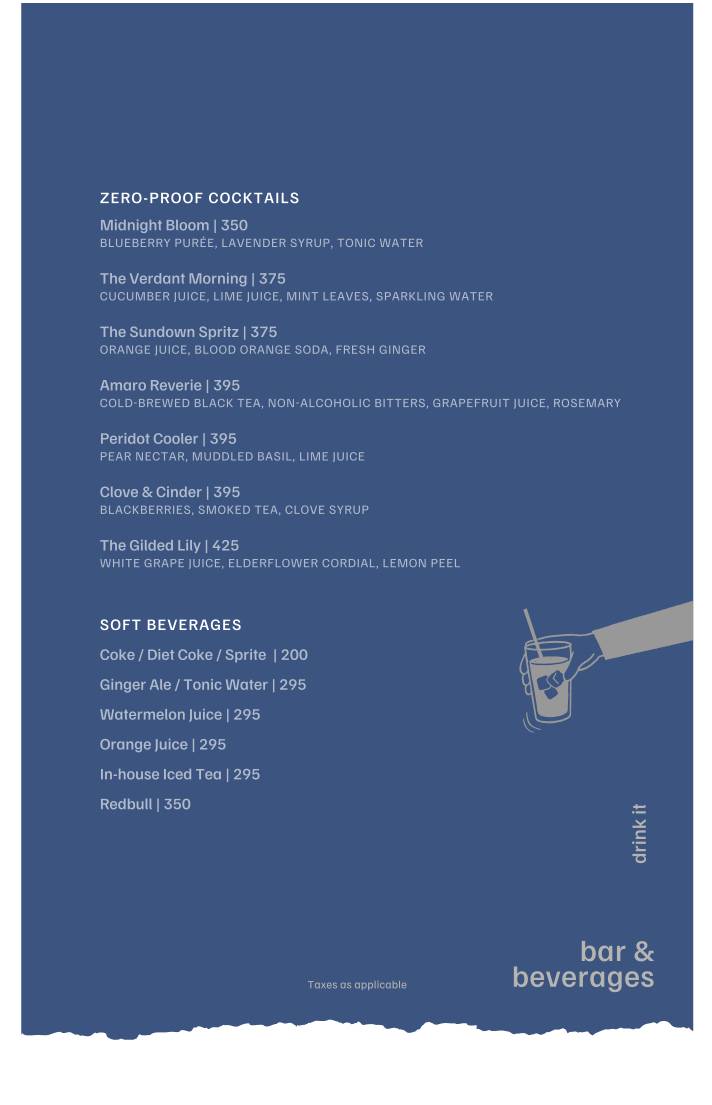 Cafe Calma menu
