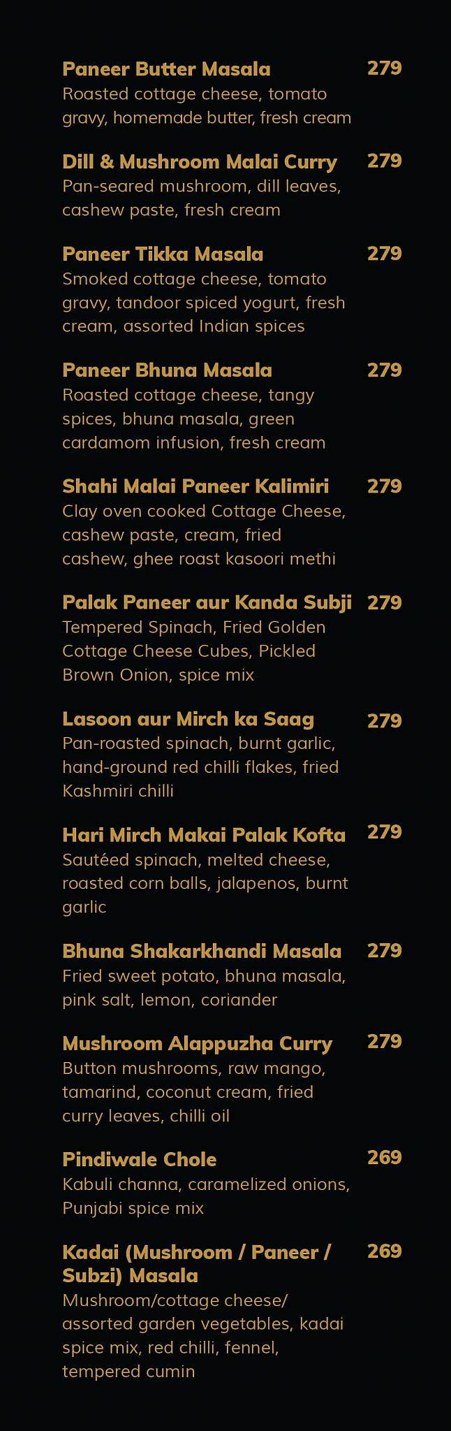 Masala Kitchen menu