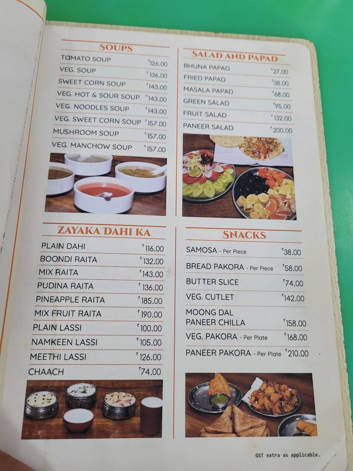 Sindhu Pahalwan Dhaba menu