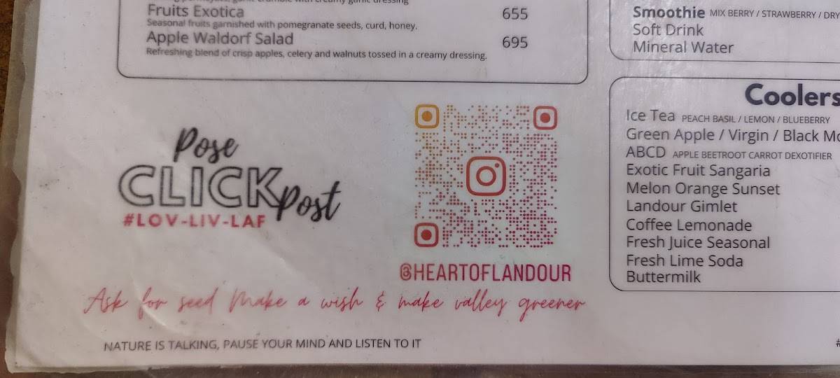 Heart Of Landour Cafe & Hotel menu