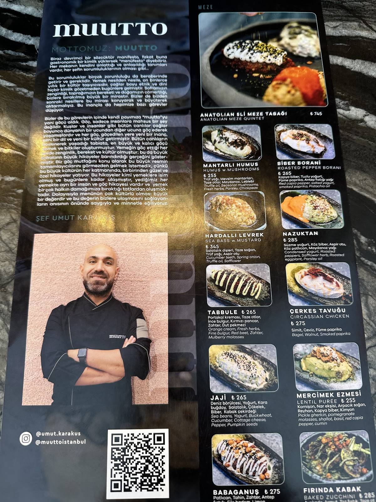 Menu de Muutto Street Food Moda