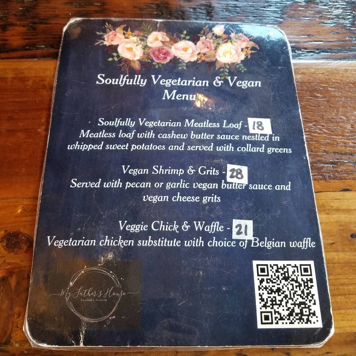 Menu at My Father's House Southern Cuisine, Nyack, NY restaurant, Nyack