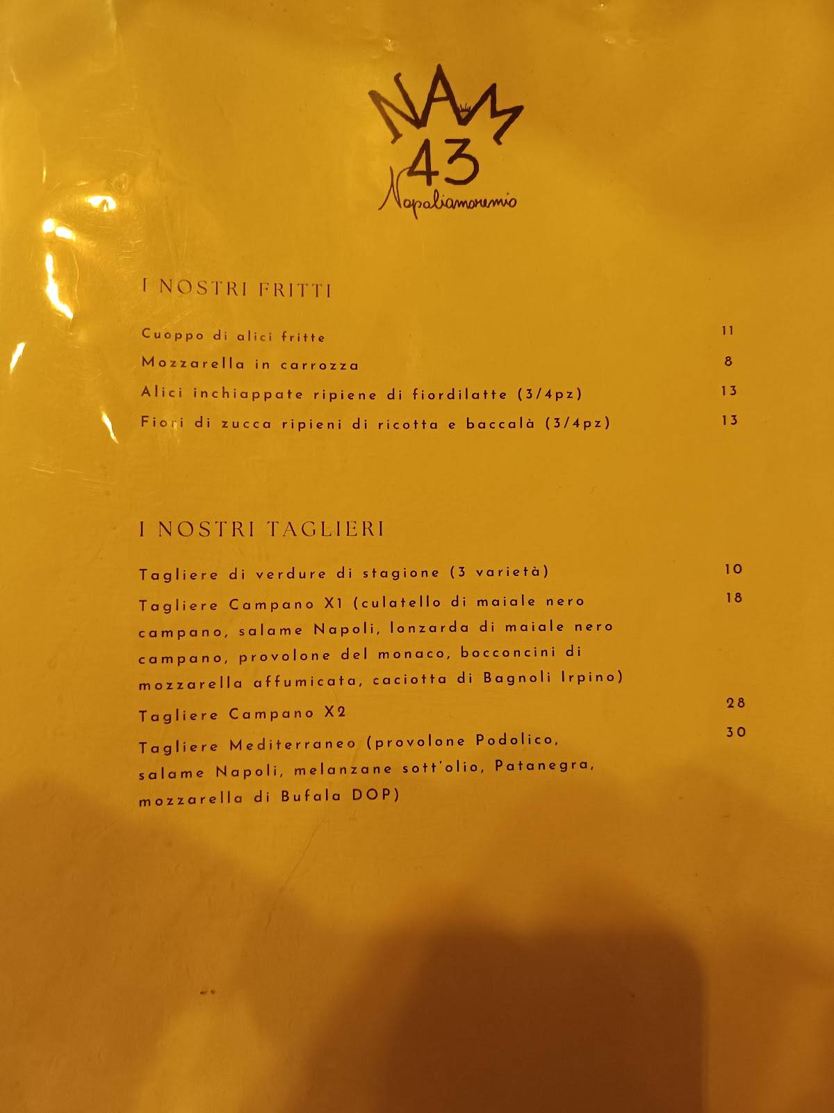 Menu di NAM43 
