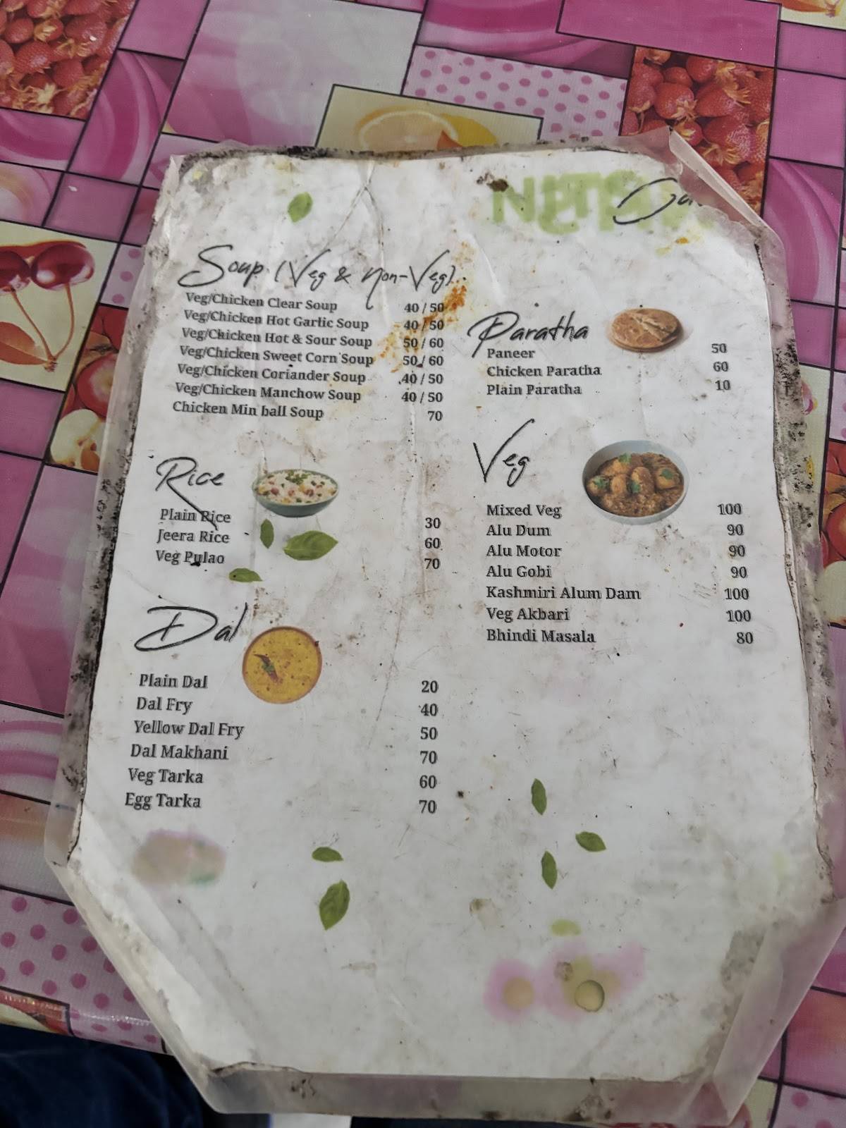 NIT's Cafe menu