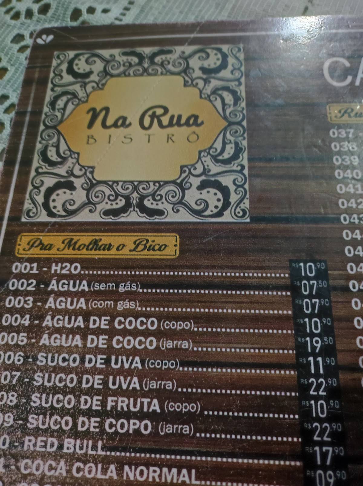 Na Rua Bistrô cardápio