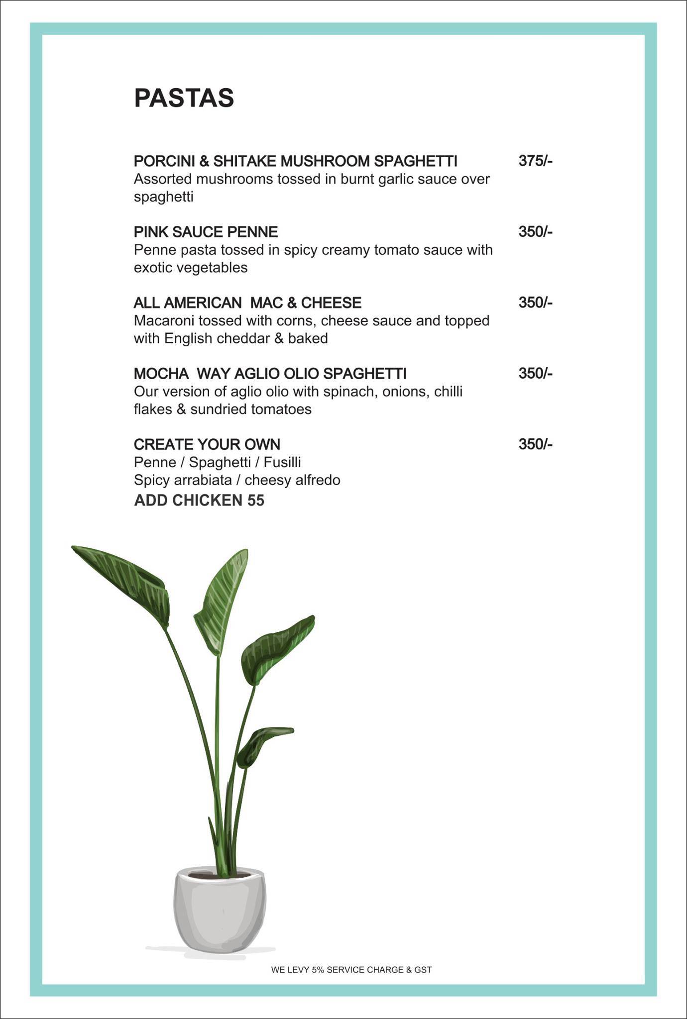 Mocha - Cafe & Bar menu