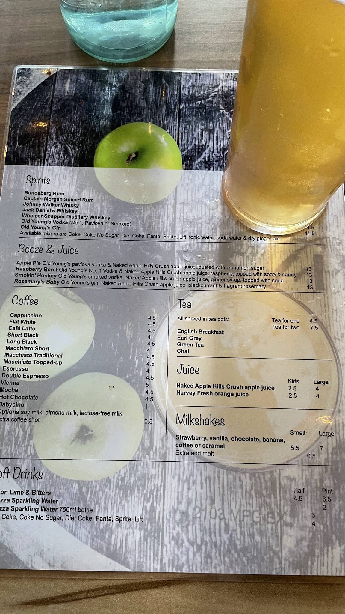 Menu at Naked Apple Cider House restaurant, Karragullen