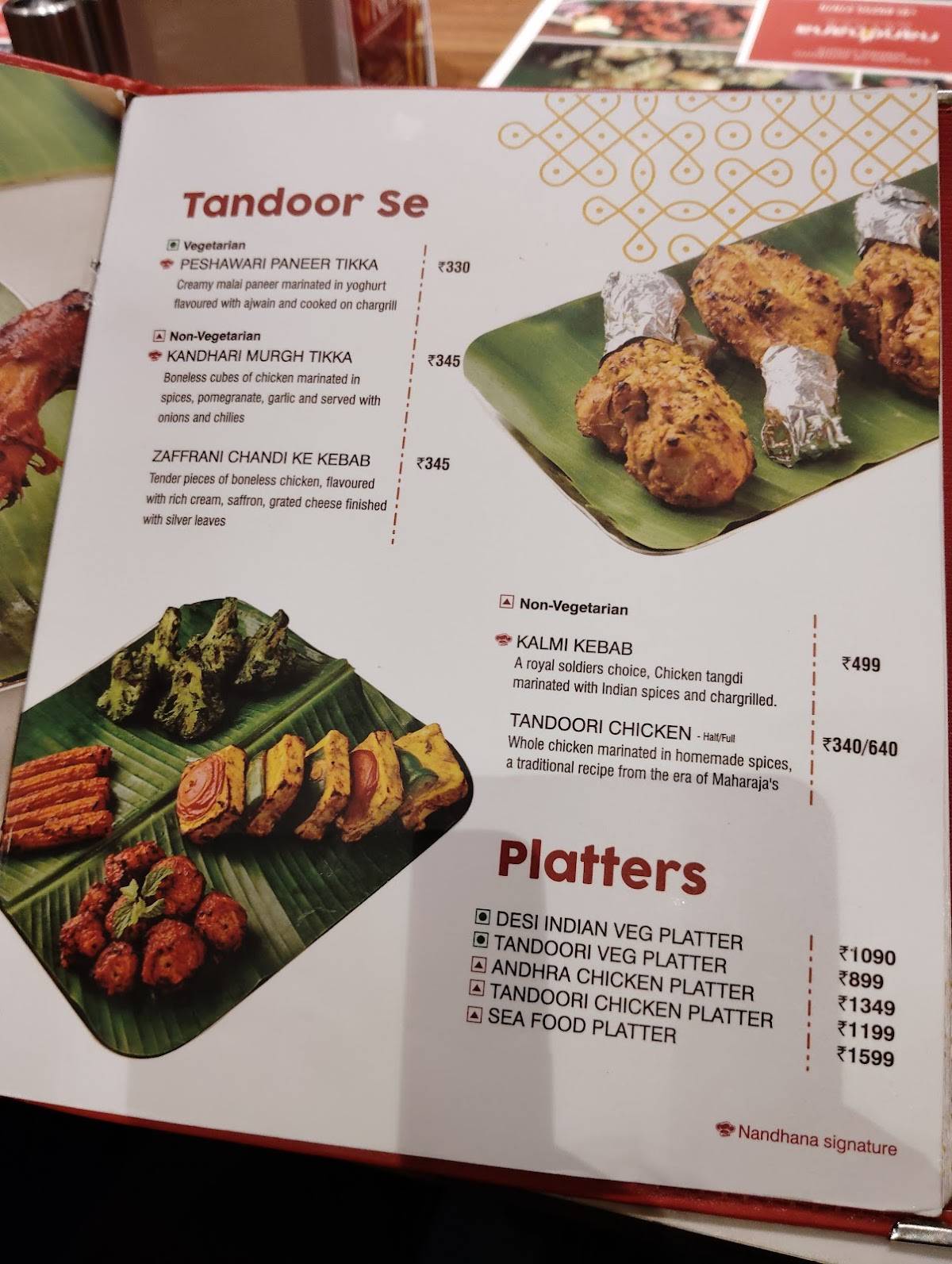 Nandhana Palace - Andhra Style Restaurant - OMR menu