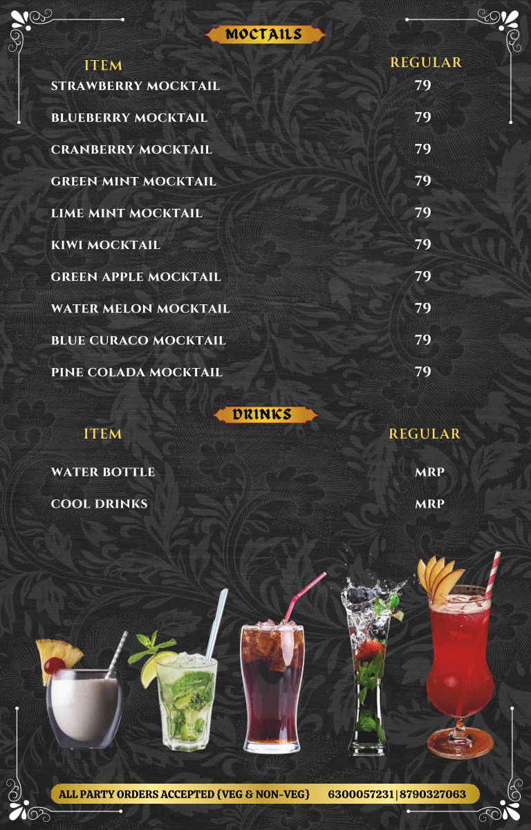 Nanvi's Grand menu