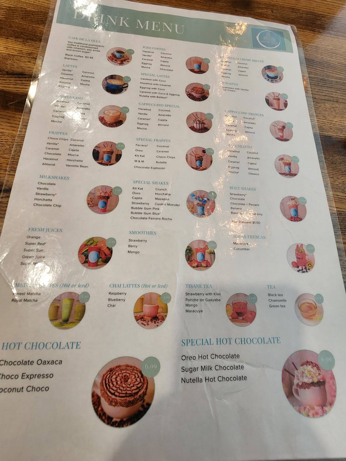 Menu at Sugar Milk Cafe, Naperville