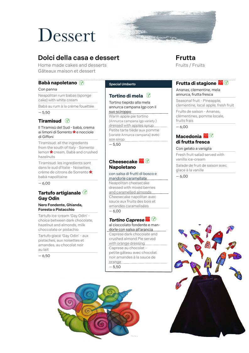 Menu de Umberto