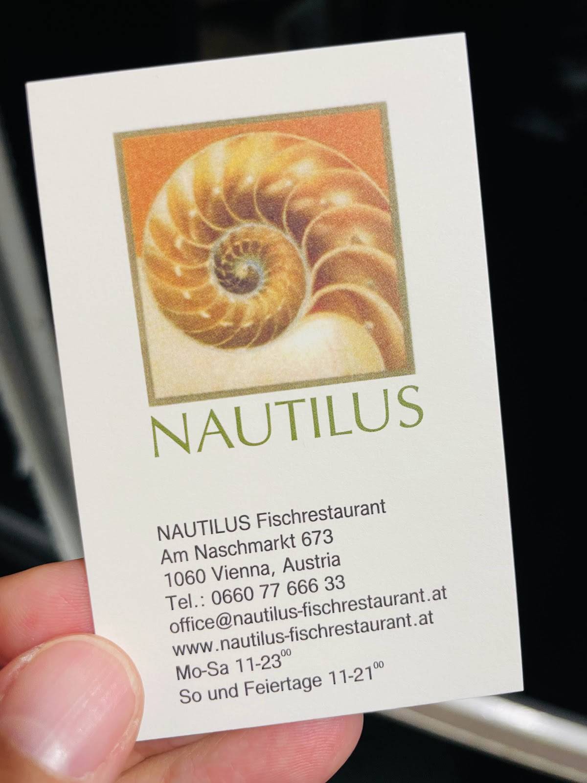 Меню ресторана Nautilus, Вена, Am