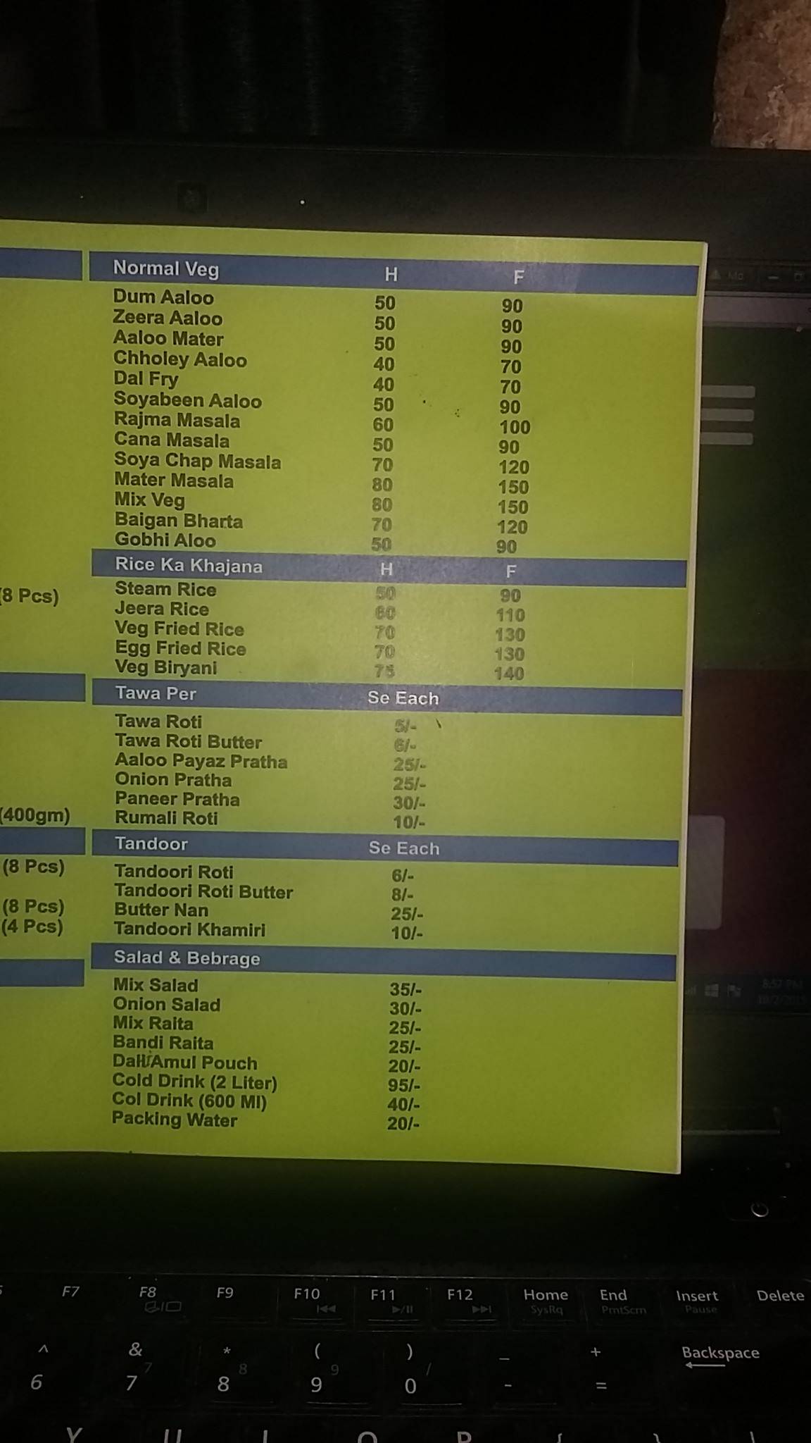 NAWAZISH BIRYANI CENTER menu
