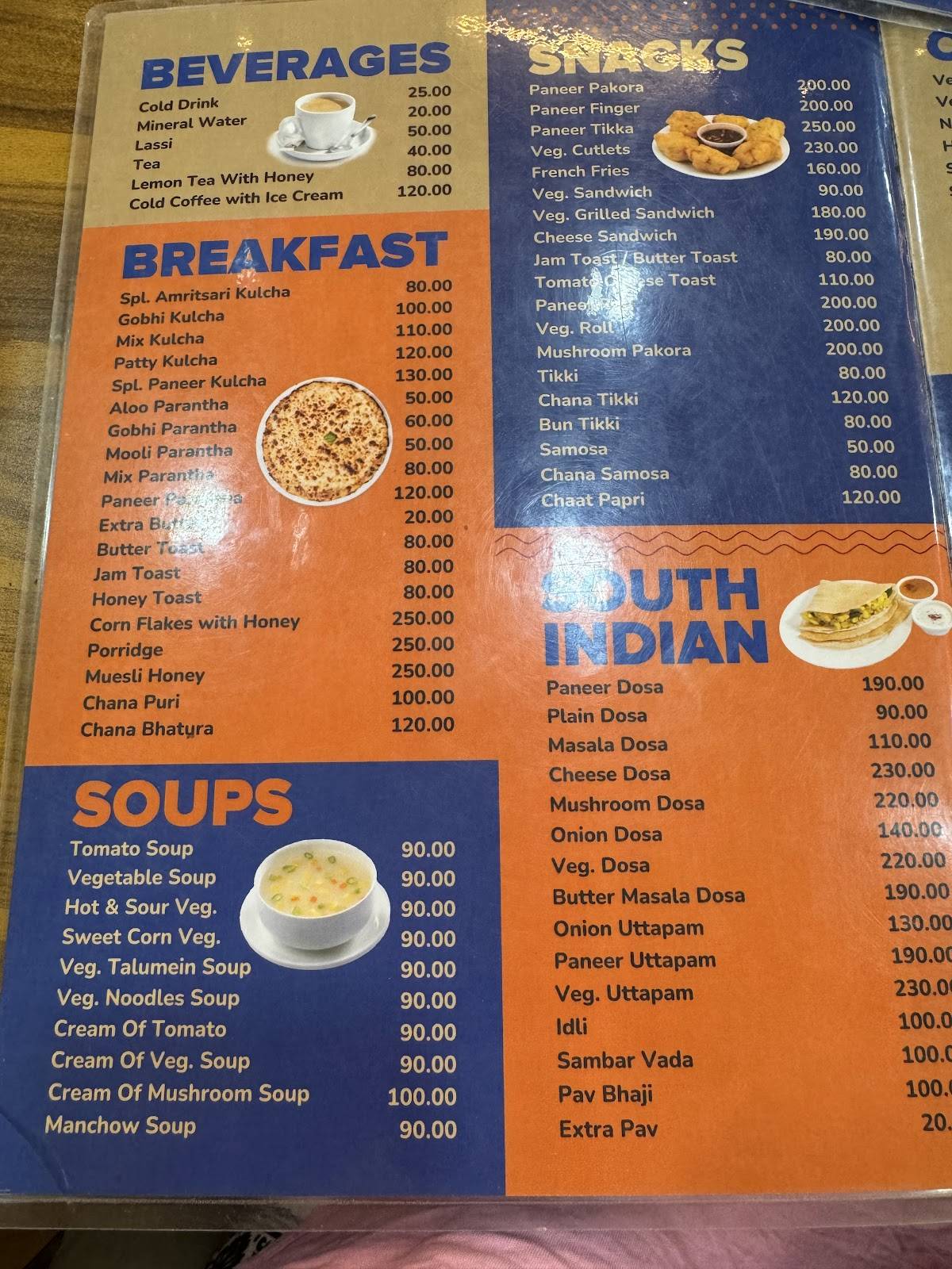 Neelam's menu