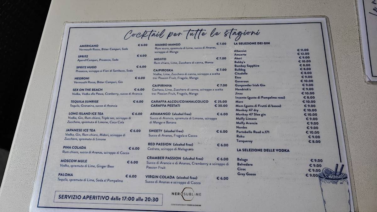 Menu di Bar Nero Sublime 