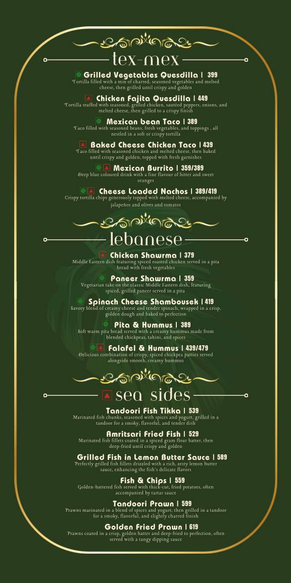 Courtyard Revibe - Cafe & Restaurant Dwarka menu