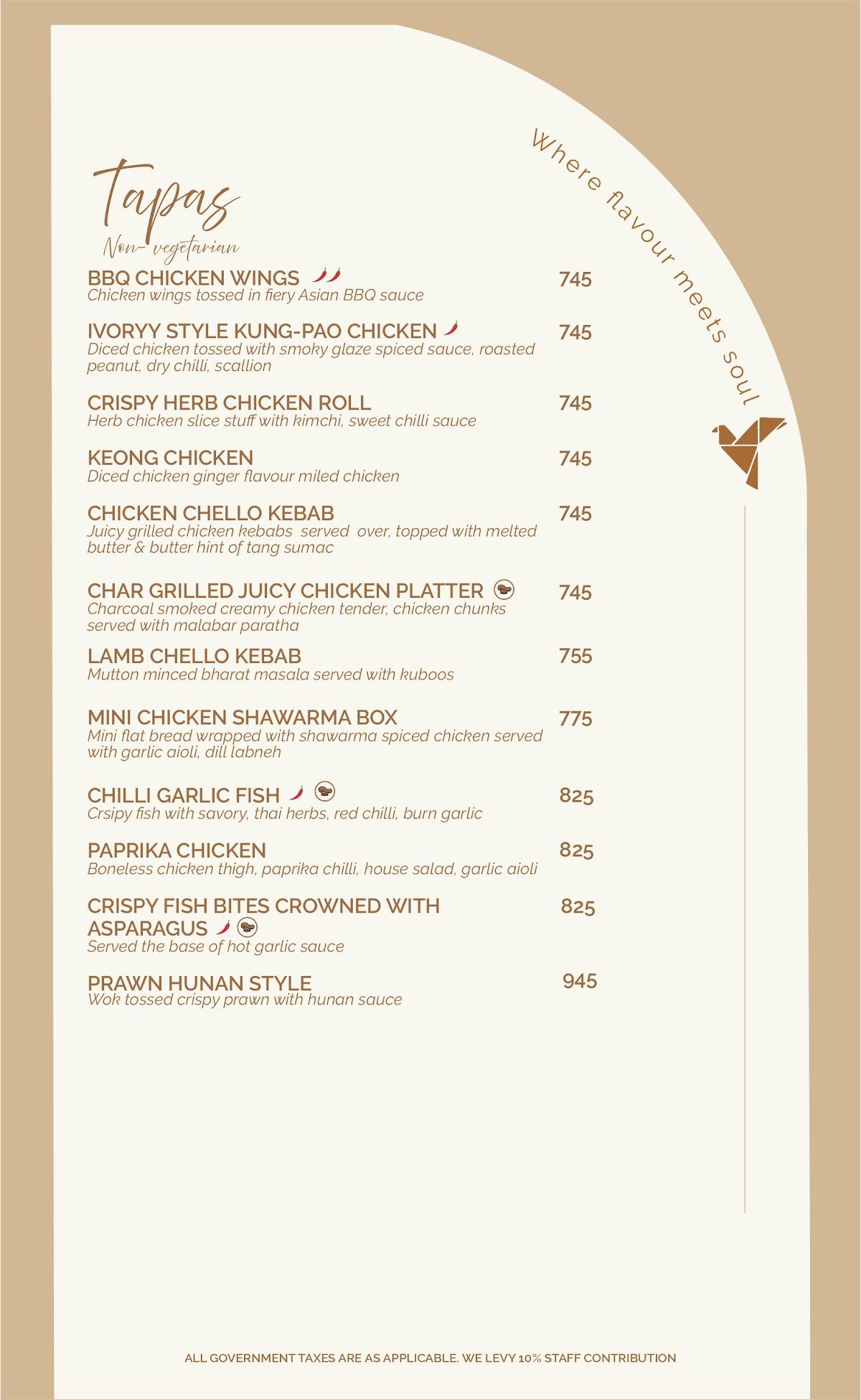 Ivoryy.Delhi menu