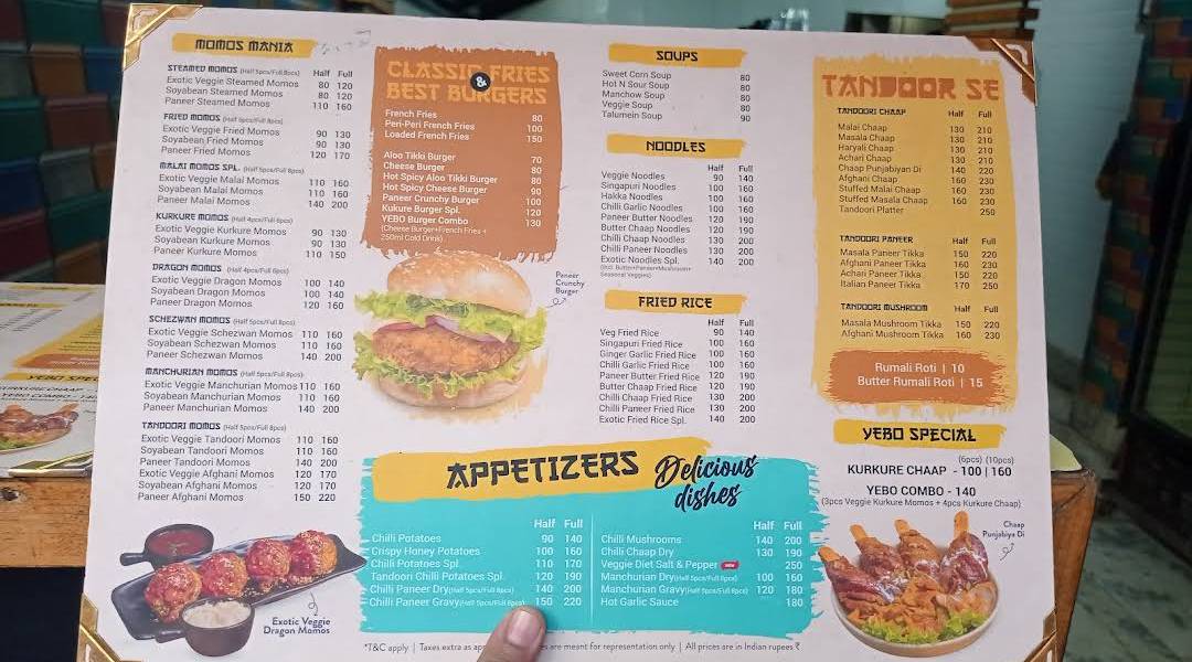 The Yellow Bowl menu