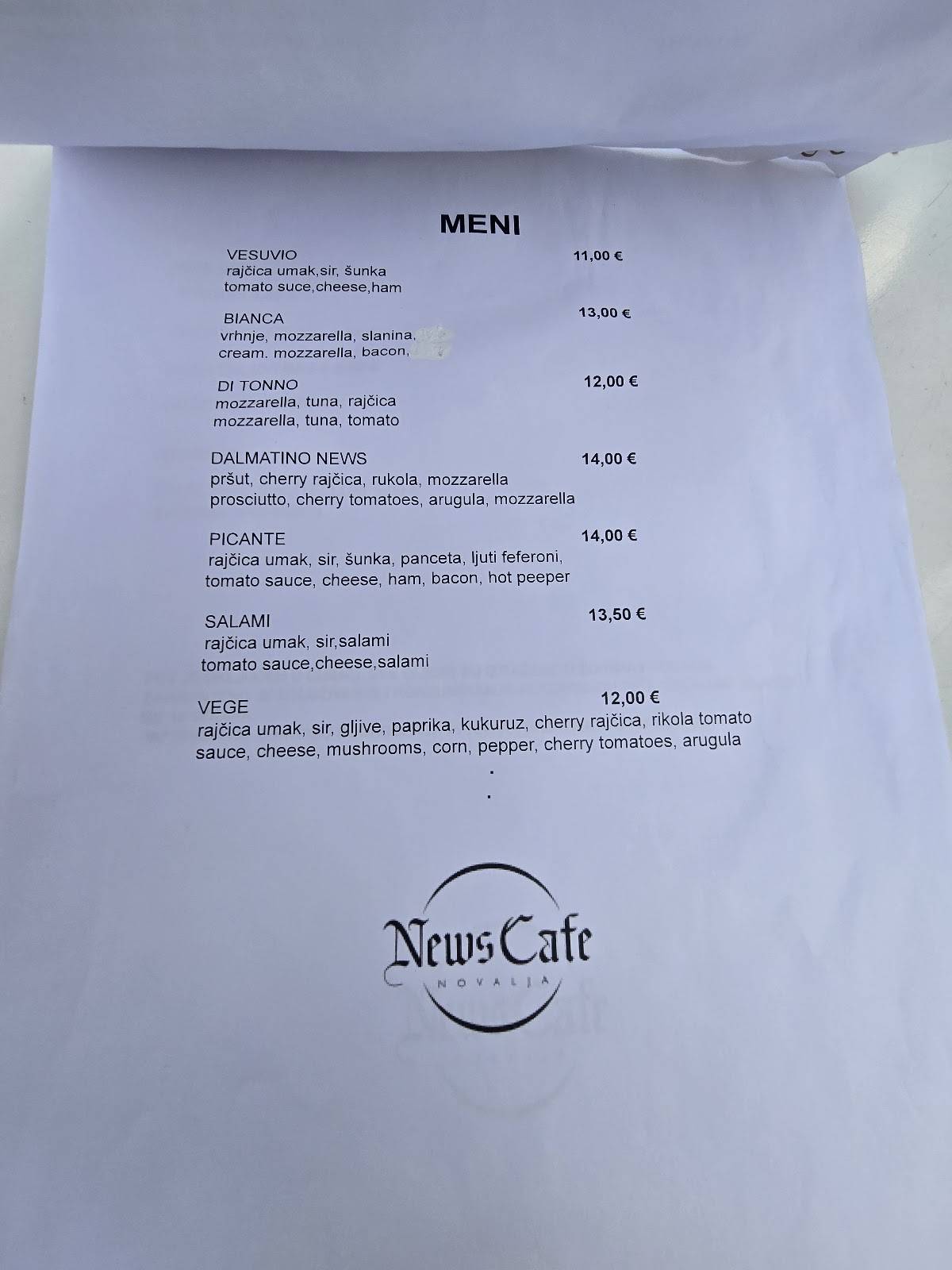 Menu di News Cafe 