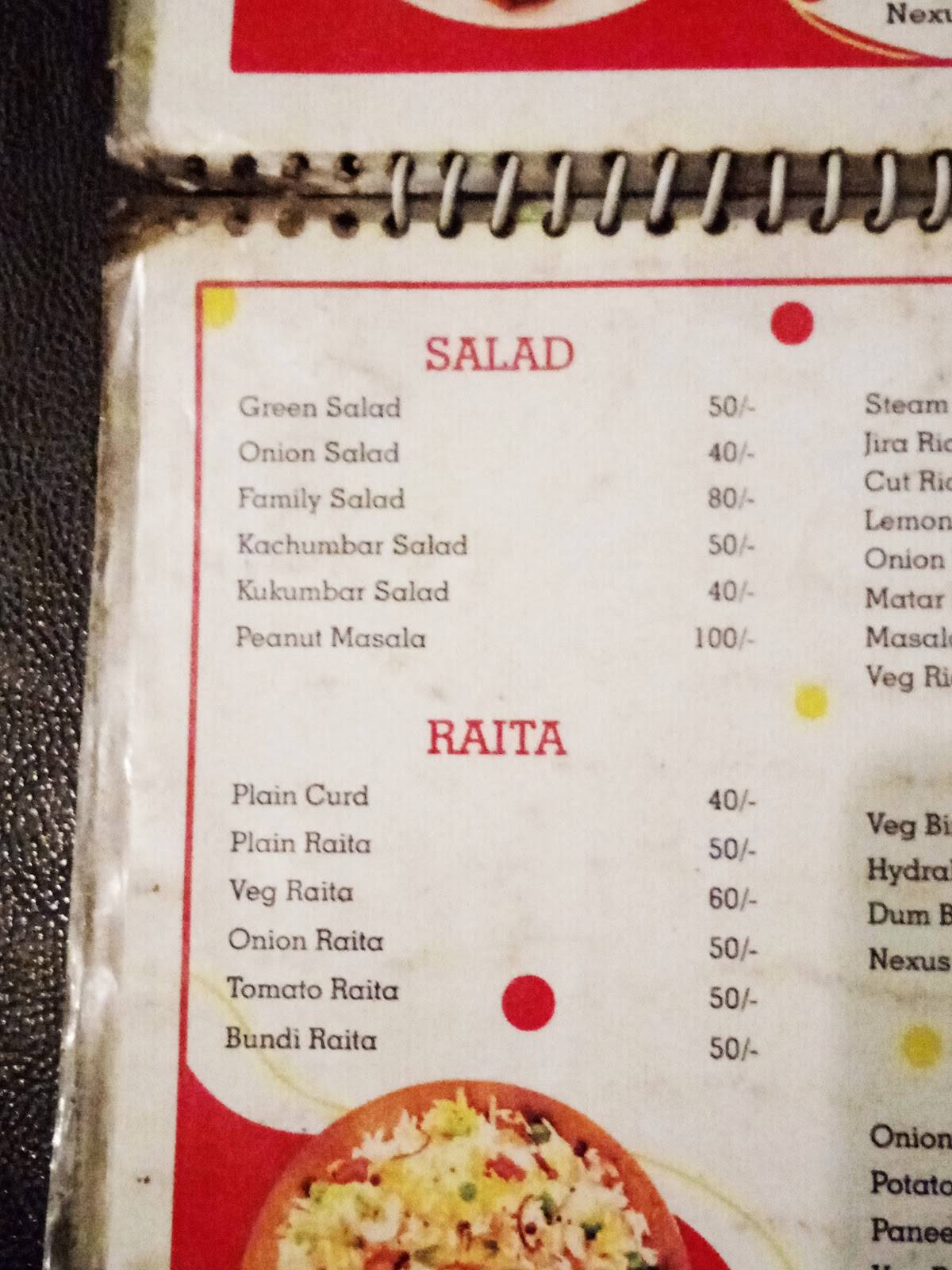 Nexus cafe janjgir menu