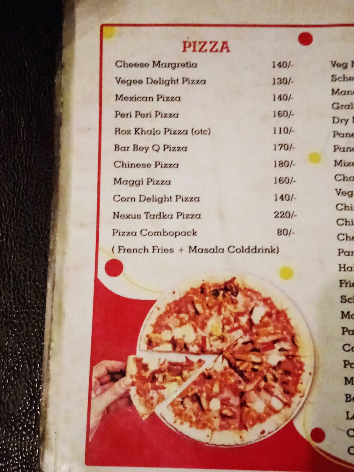 Nexus cafe janjgir menu