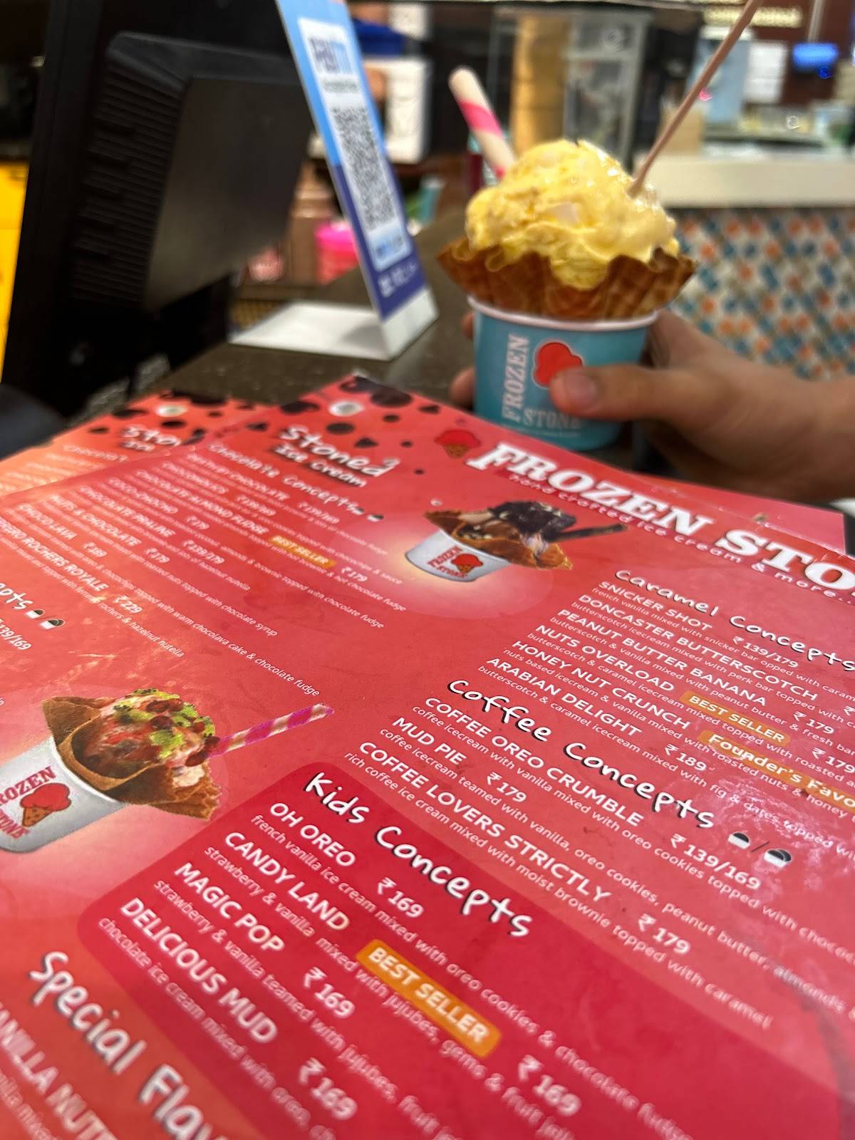 Frozen Stone menu