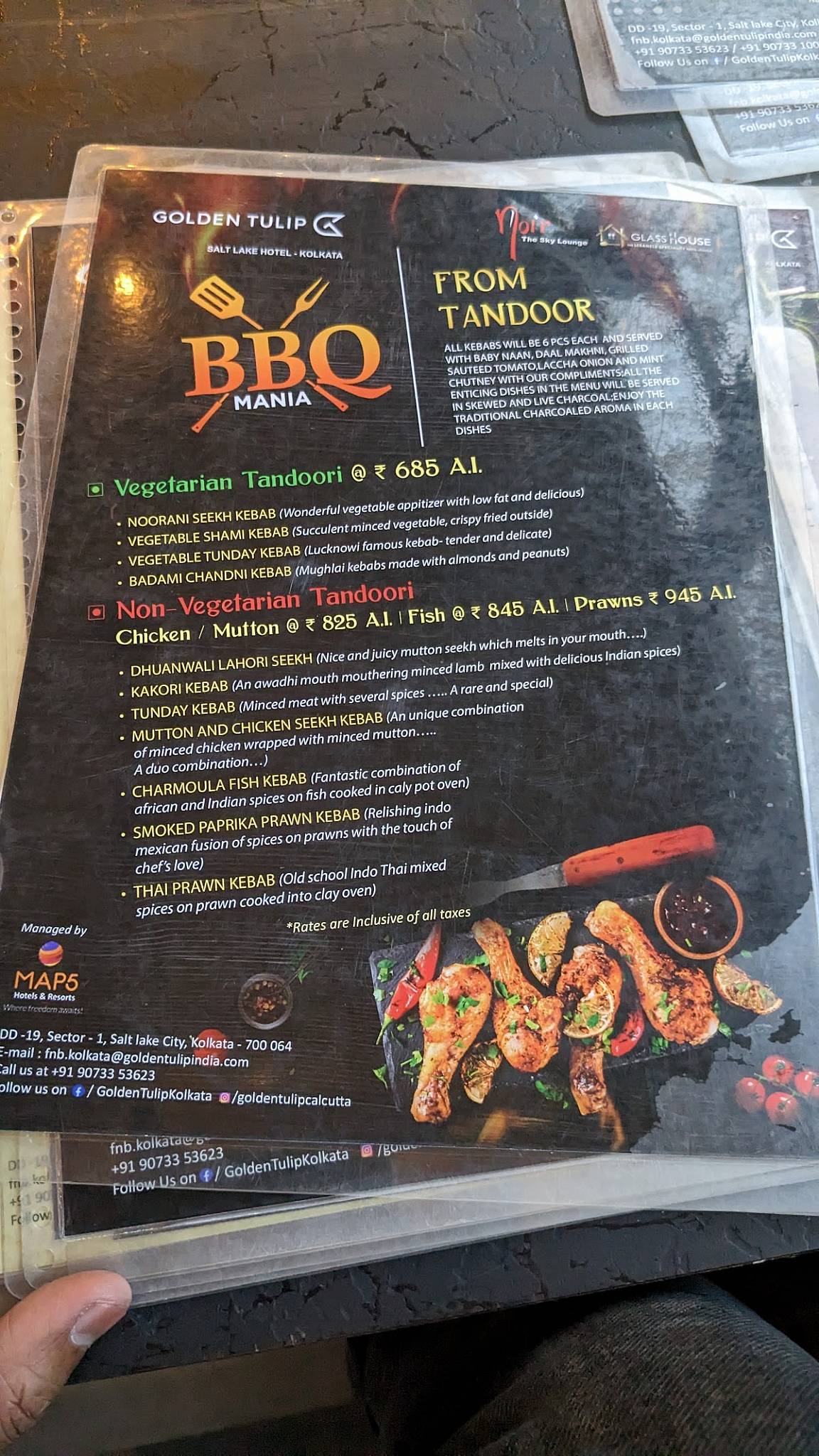 Noir Sky Lounge menu