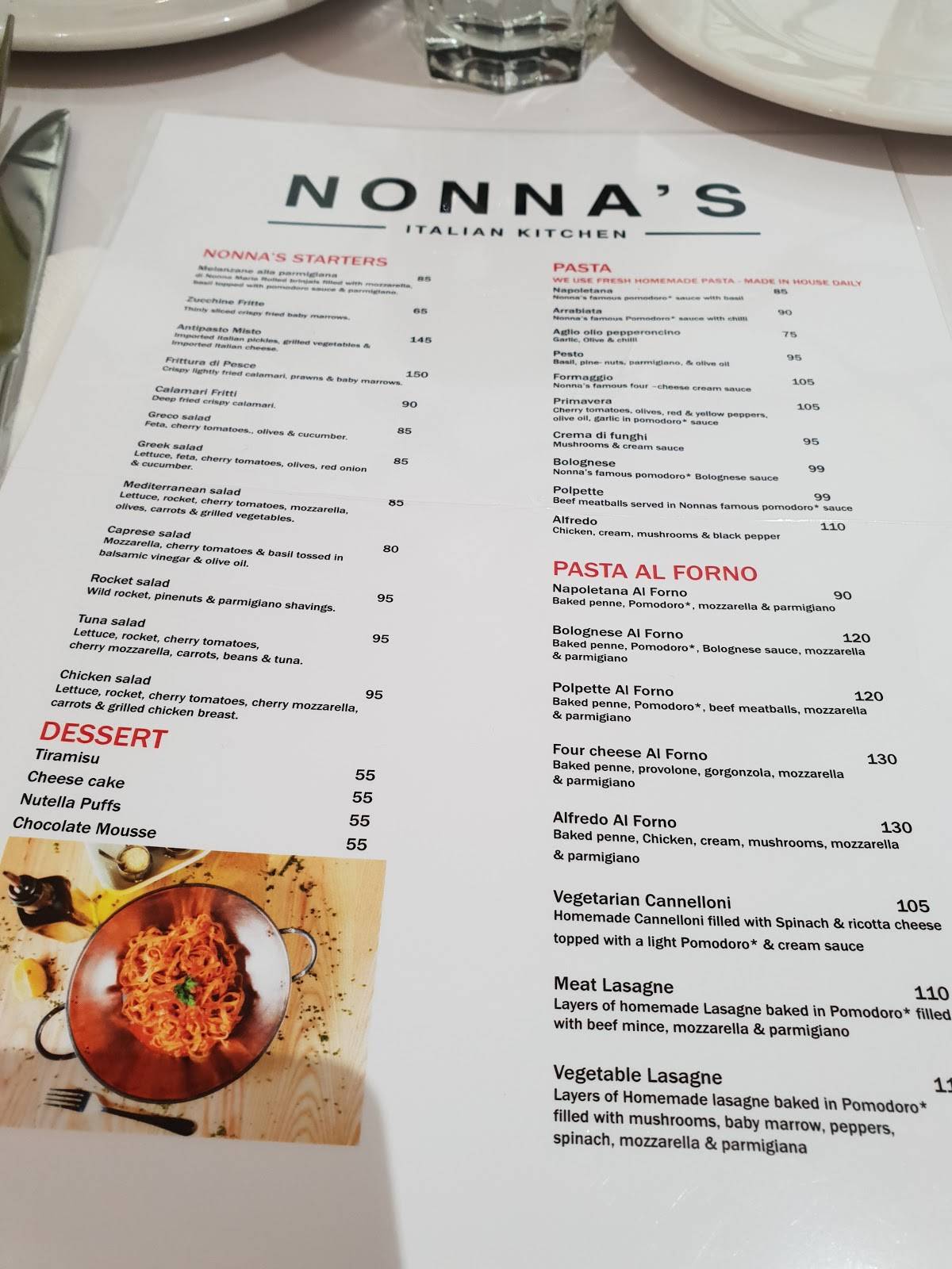 Menu At Nonnas Italian Kitchen Sandton Restaurant Sandton 139 West St