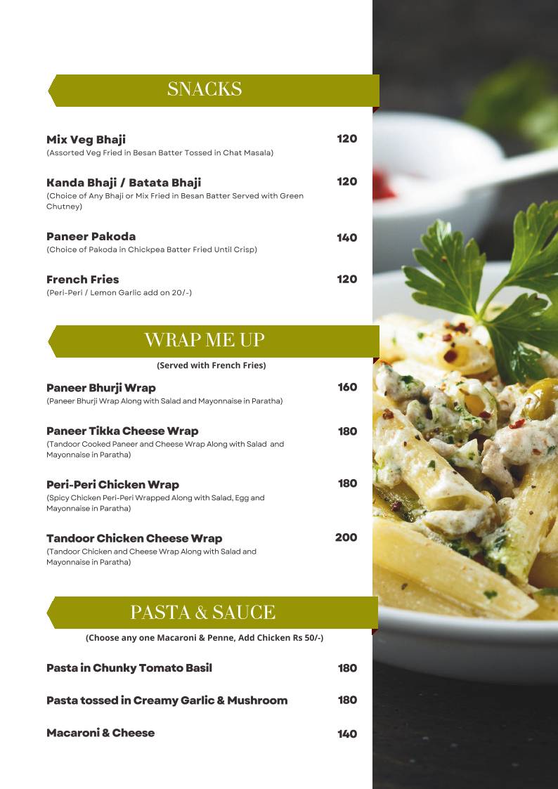 O'LEAF Taste Ka Tadka. Multicuisine Restaurant menu