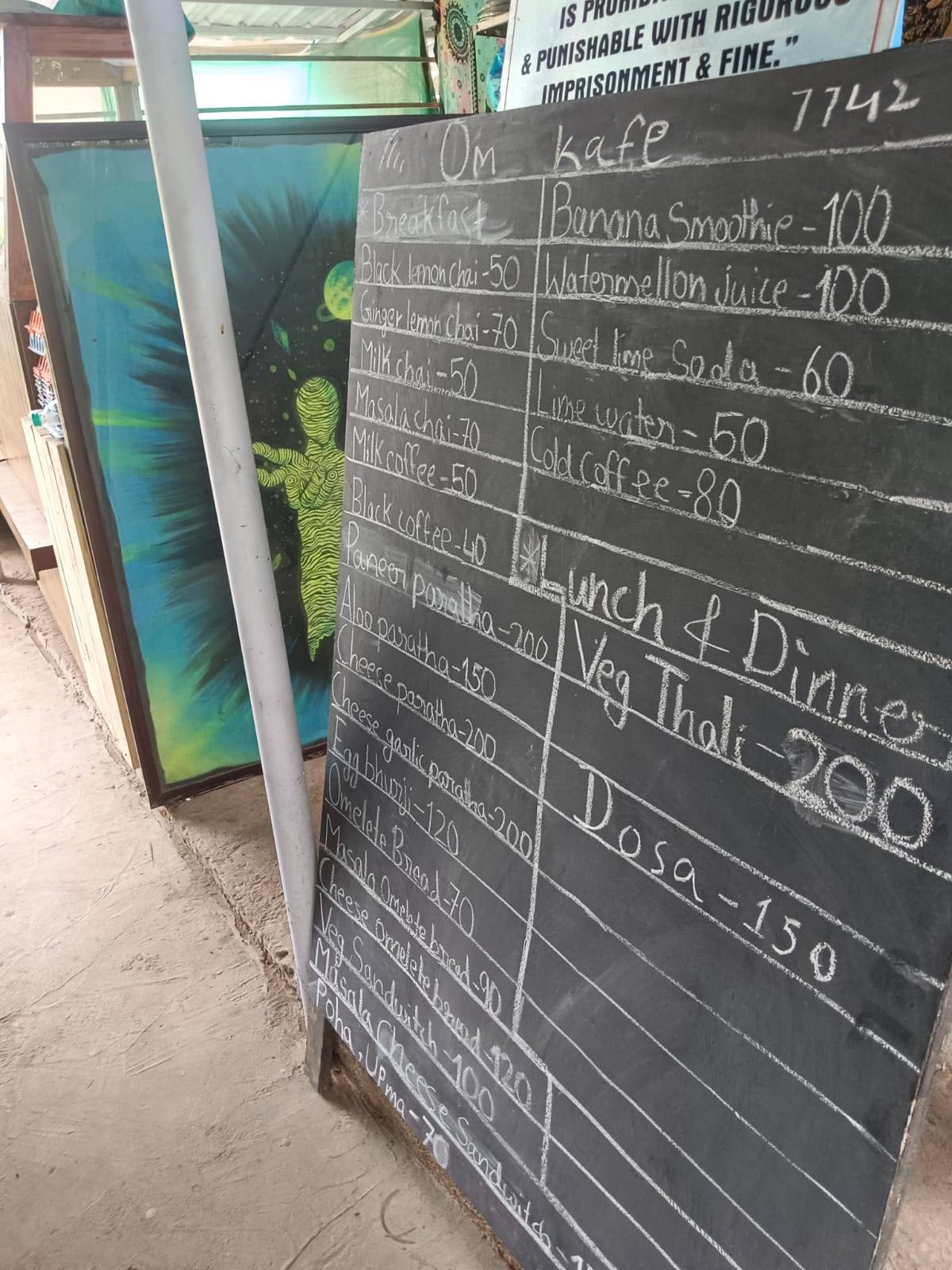 OM KAFE menu