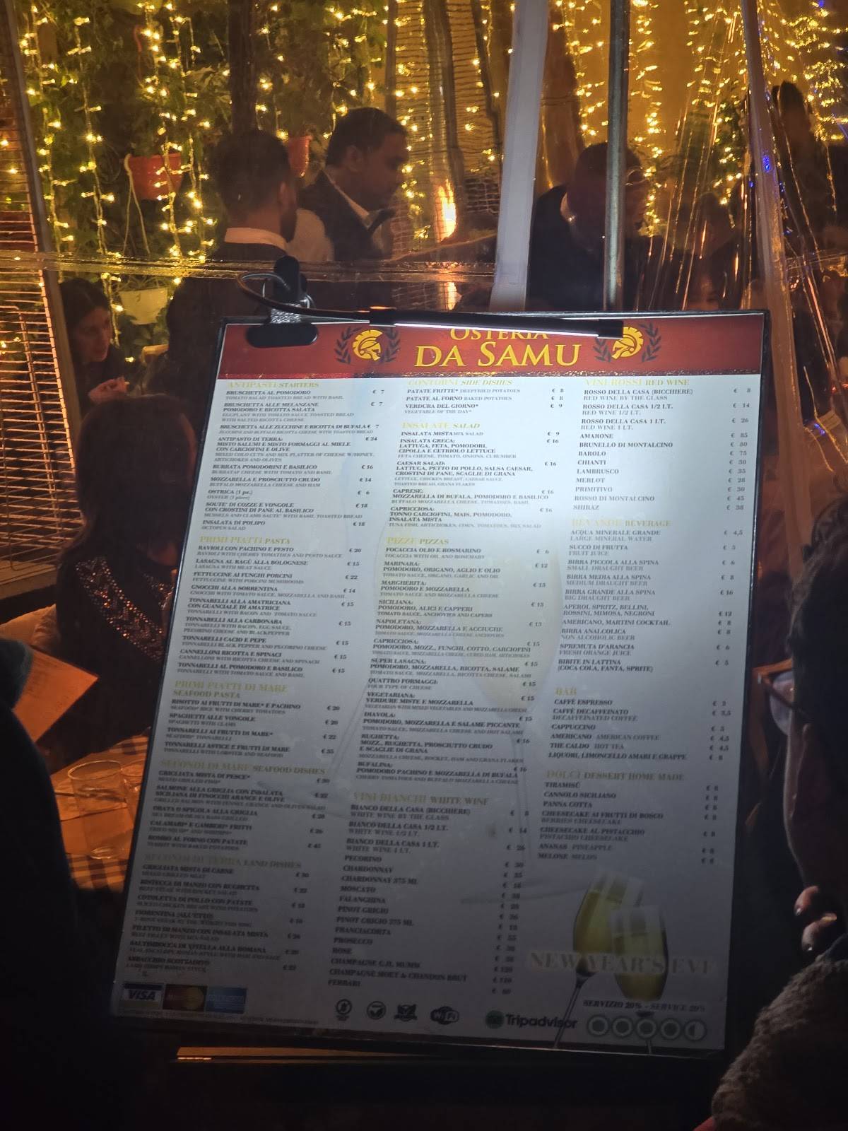 Menu di OSTERIA DA SAMU 
