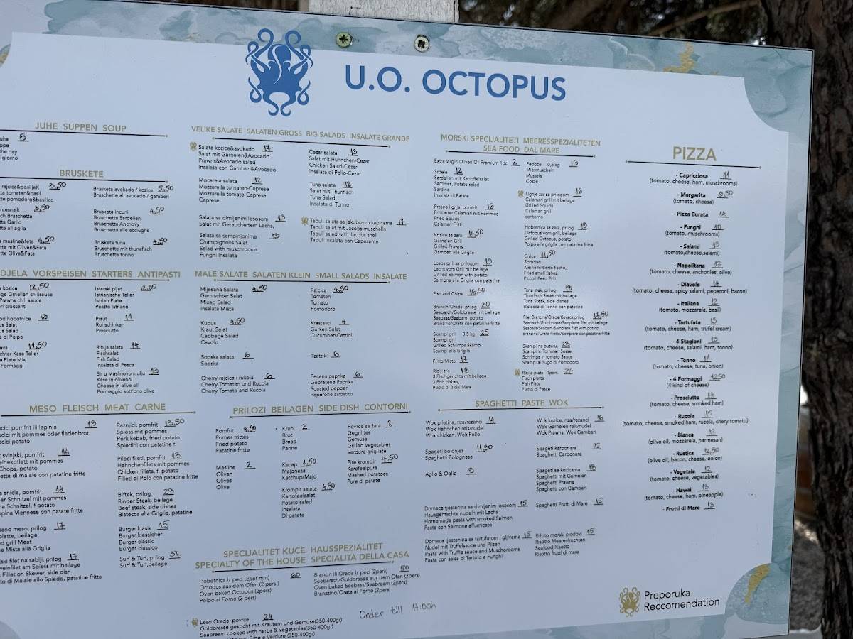 Menu di Octopus 