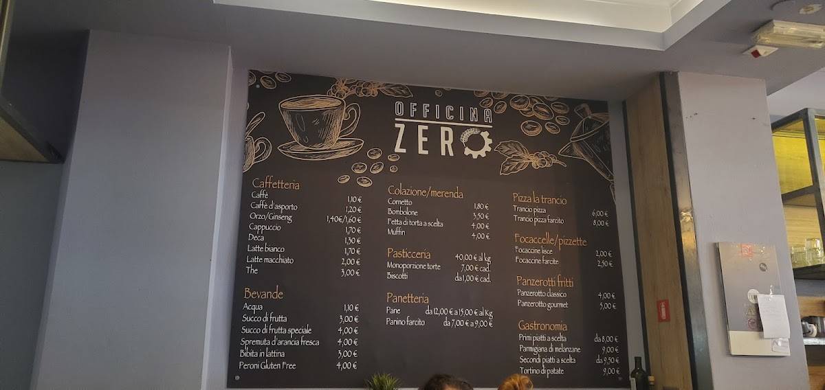 Menu di Officina Zero 