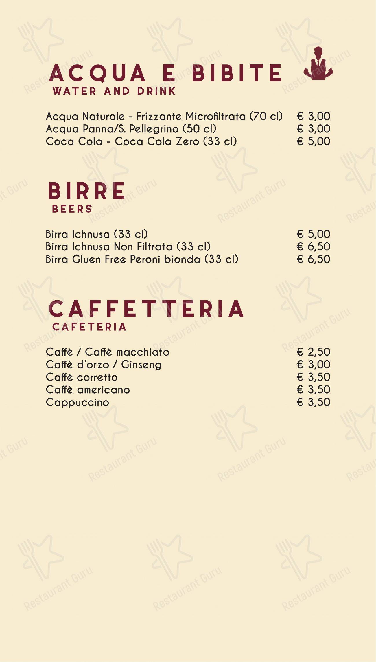 Menu di Officina del Riso Marghera - Menu bar