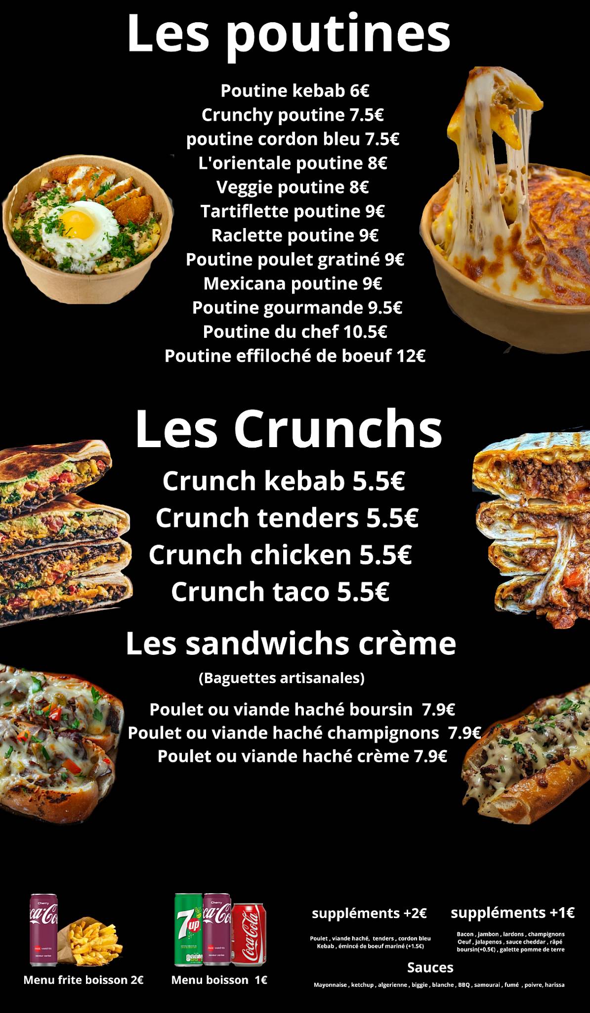 Menu au Ôh Crunchy restaurant, Alès