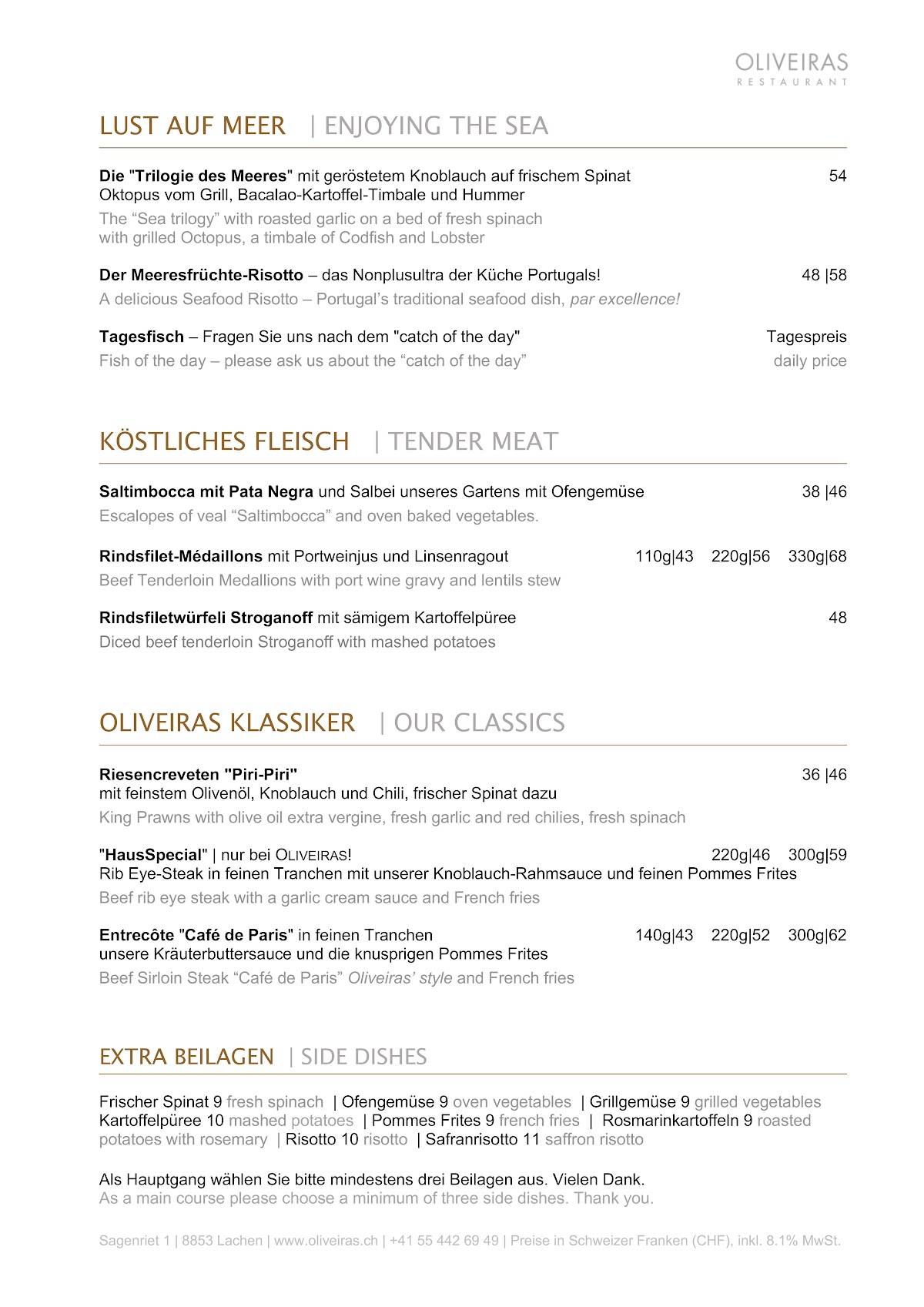 Menu di Oliveiras, Lachen SZ 